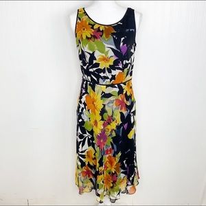Talbots Silk Floral Print Dress